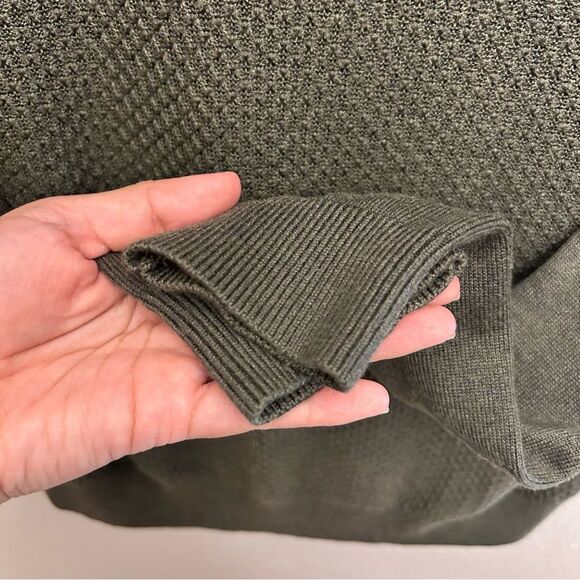 CALIBRATE Olive Green Men’s Large Waffle Knit Silk Blend Long Sleeve - Picture 5 of 15